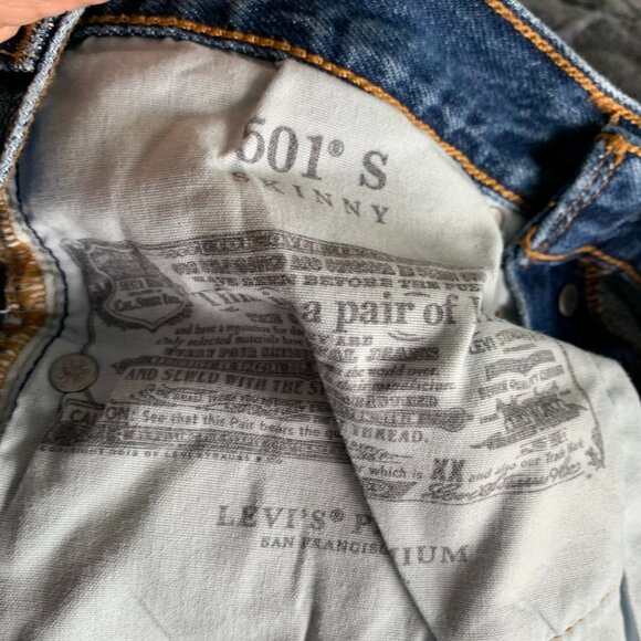 LEVI'S PREMIUM 501S SKINNY JEANS WOMENS W26 L30 - Picture 11 of 11